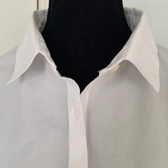 LANDS' END WHITE SUPIMA COTTON CLASSIC BUTTON UP SHIRT / NO IRON/ SIZE 18 - Picture 2 of 5